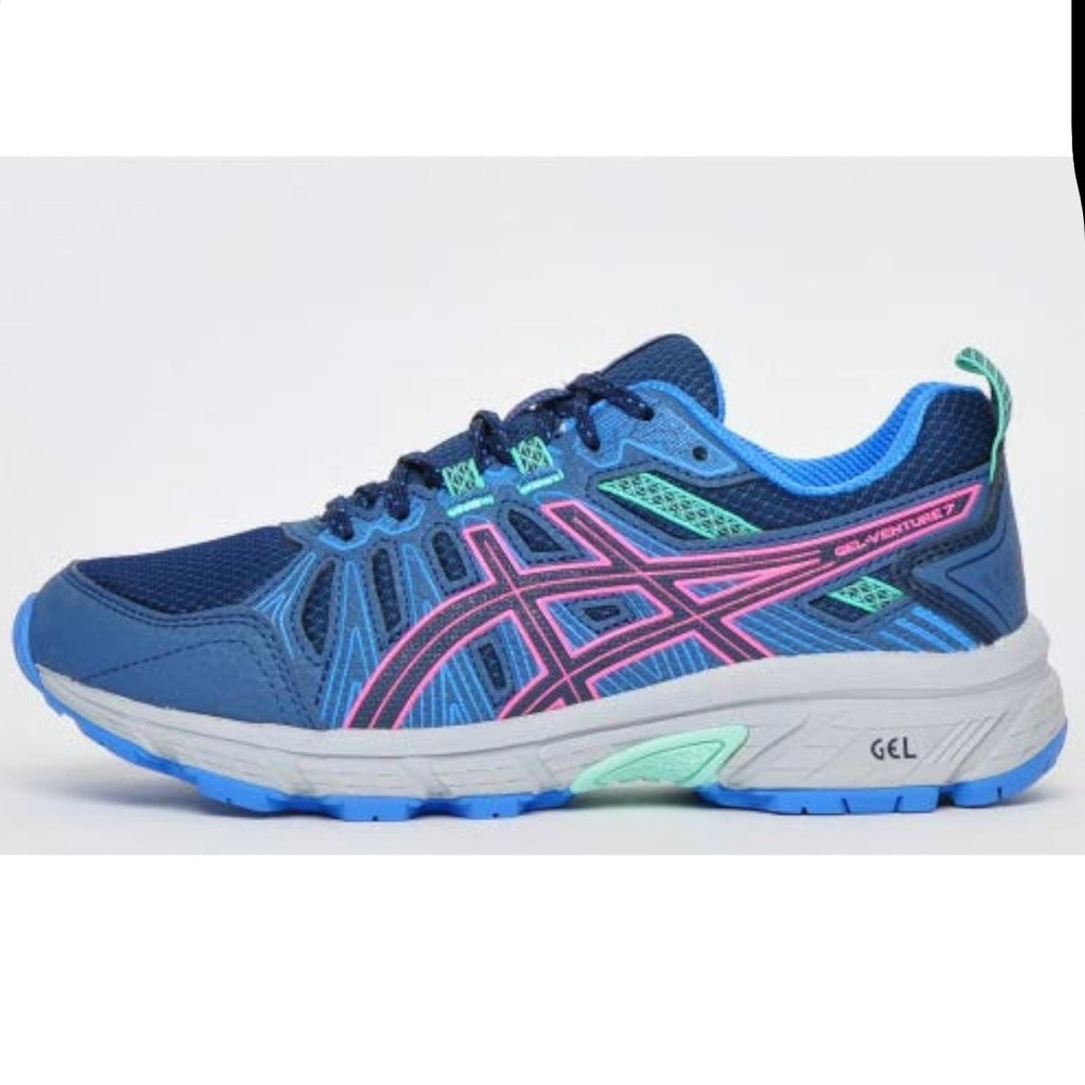 NWT ASICS Gel-Venture 7 Peacoat Hot Pink Athletic Running Shoes